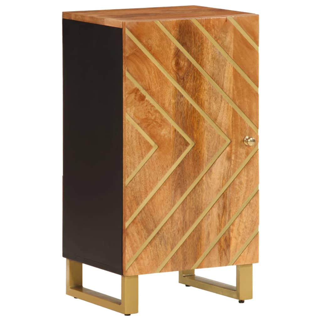 Βοηθητικό Έπιπλο Καφέ/Μαύρο 40x33,5x75 εκ. Μασίφ Ξύλο Μάνγκο