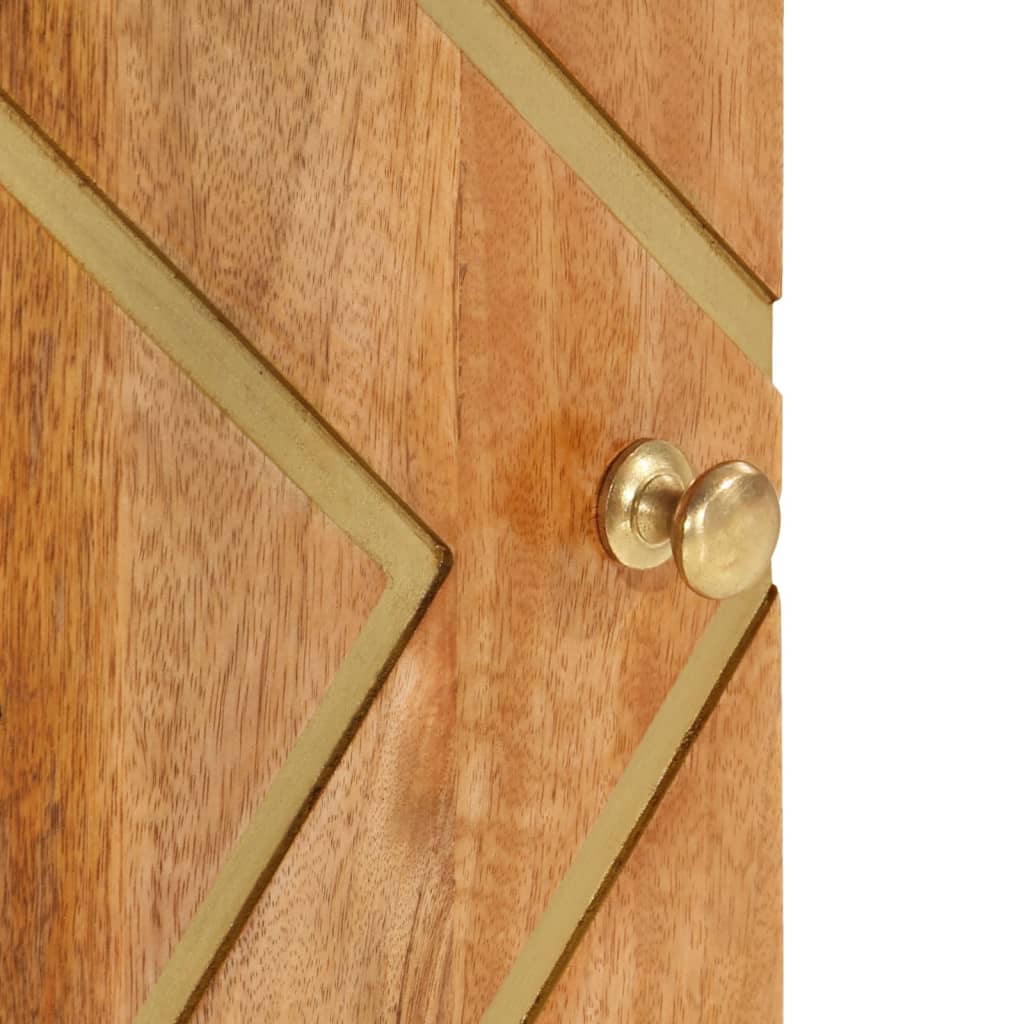 Βοηθητικό Έπιπλο Καφέ/Μαύρο 40x33,5x75 εκ. Μασίφ Ξύλο Μάνγκο
