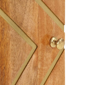 Βοηθητικό Έπιπλο Καφέ/Μαύρο 40x33,5x75 εκ. Μασίφ Ξύλο Μάνγκο