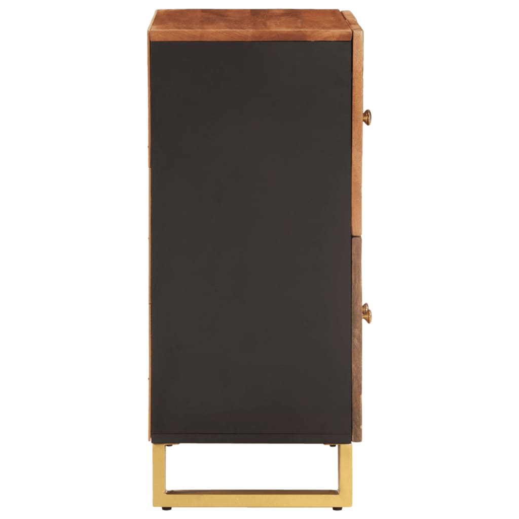 Βοηθητικό Έπιπλο Καφέ/Μαύρο 60x33,5x75 εκ. Μασίφ Ξύλο Μάνγκο - Pakobazaar