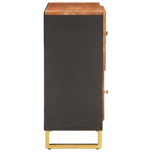 Βοηθητικό Έπιπλο Καφέ/Μαύρο 80x33,5x75 εκ. Μασίφ Ξύλο Μάνγκο