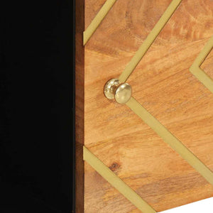 Βοηθητικό Έπιπλο Καφέ/Μαύρο 80x33,5x75 εκ. Μασίφ Ξύλο Μάνγκο