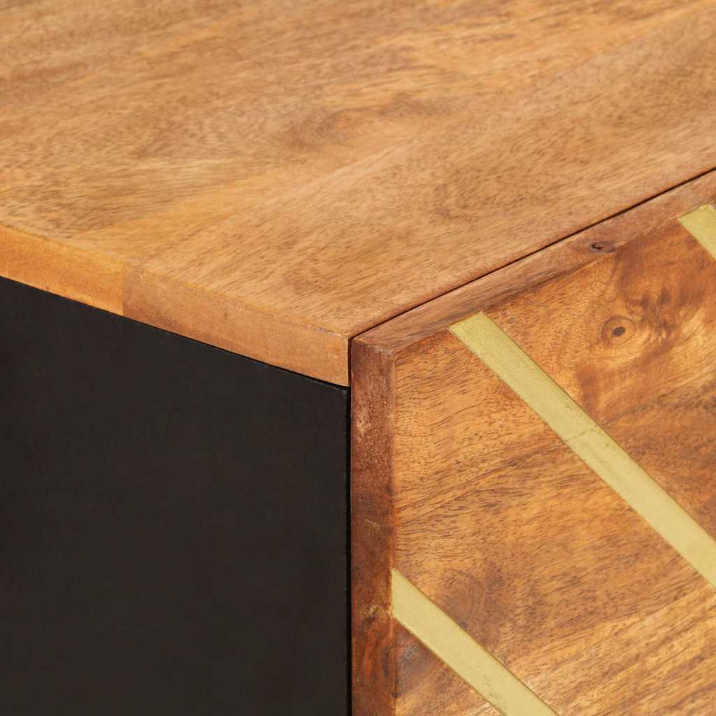 Ντουλάπι Καφέ/Μαύρο 40 x 33,5 x 110 εκ. από Μασίφ Ξύλο Μάνγκο - Pakobazaar