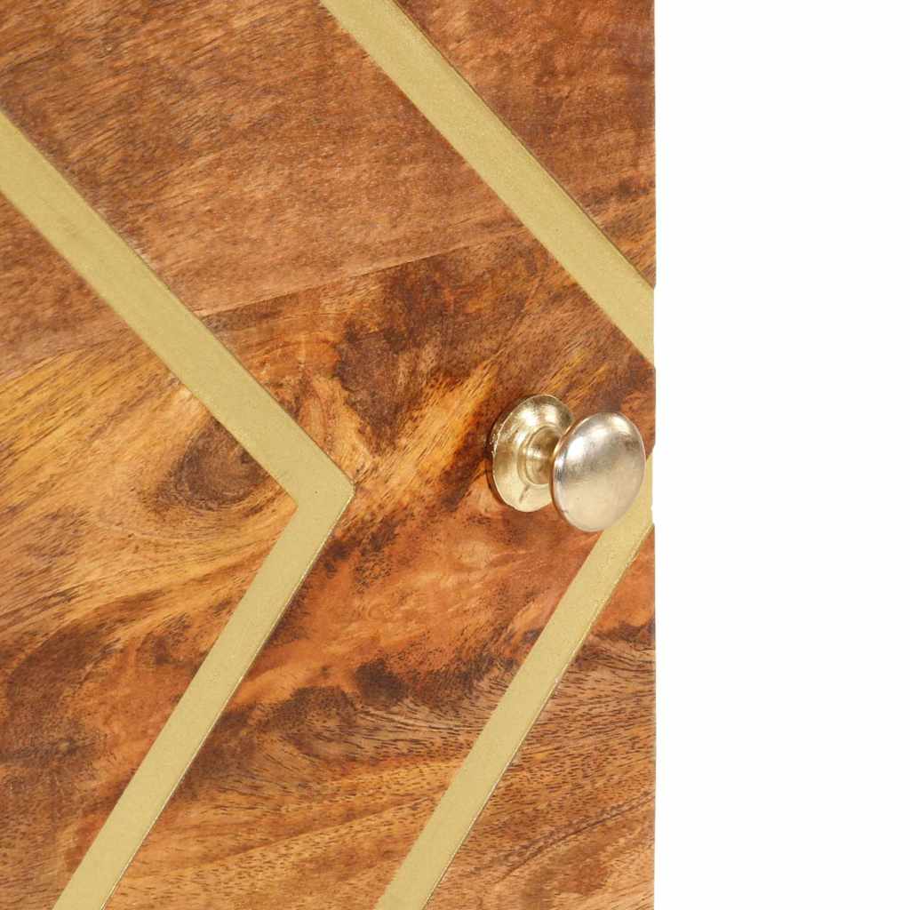 Ντουλάπι Καφέ/Μαύρο 40 x 33,5 x 110 εκ. από Μασίφ Ξύλο Μάνγκο - Pakobazaar