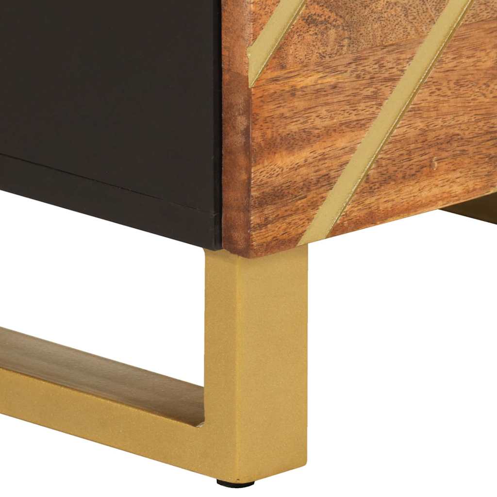 Ντουλάπι Καφέ/Μαύρο 40 x 33,5 x 110 εκ. από Μασίφ Ξύλο Μάνγκο - Pakobazaar