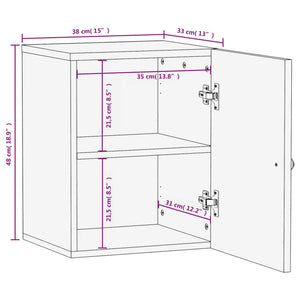 Ντουλάπι Μπάνιου Επιτοίχιο Μαύρο 38x33x48 εκ. Μασίφ Ξύλο Μάνγκο