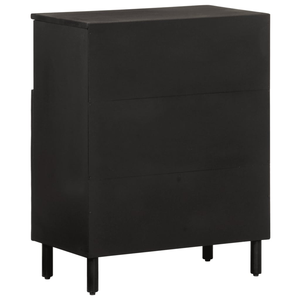 Βοηθητικό Ντουλάπι Μαύρο 60 x 33 x 75 εκ. από Μασίφ Ξύλο Μάνγκο