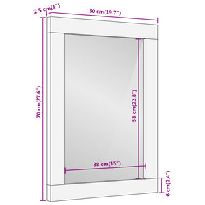 Καθρέφτης Μπάνιου 50x70x2,5 εκ. από Μασίφ Ξύλο Ακακίας/Γυαλί