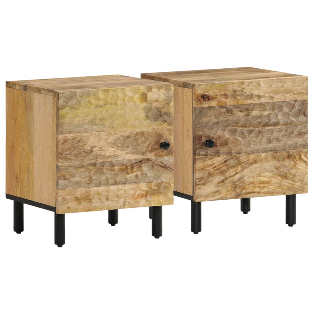 Κομοδίνα 2 τεμ. 40 x 33 x 46 εκ. από Μασίφ Ξύλο Μάνγκο