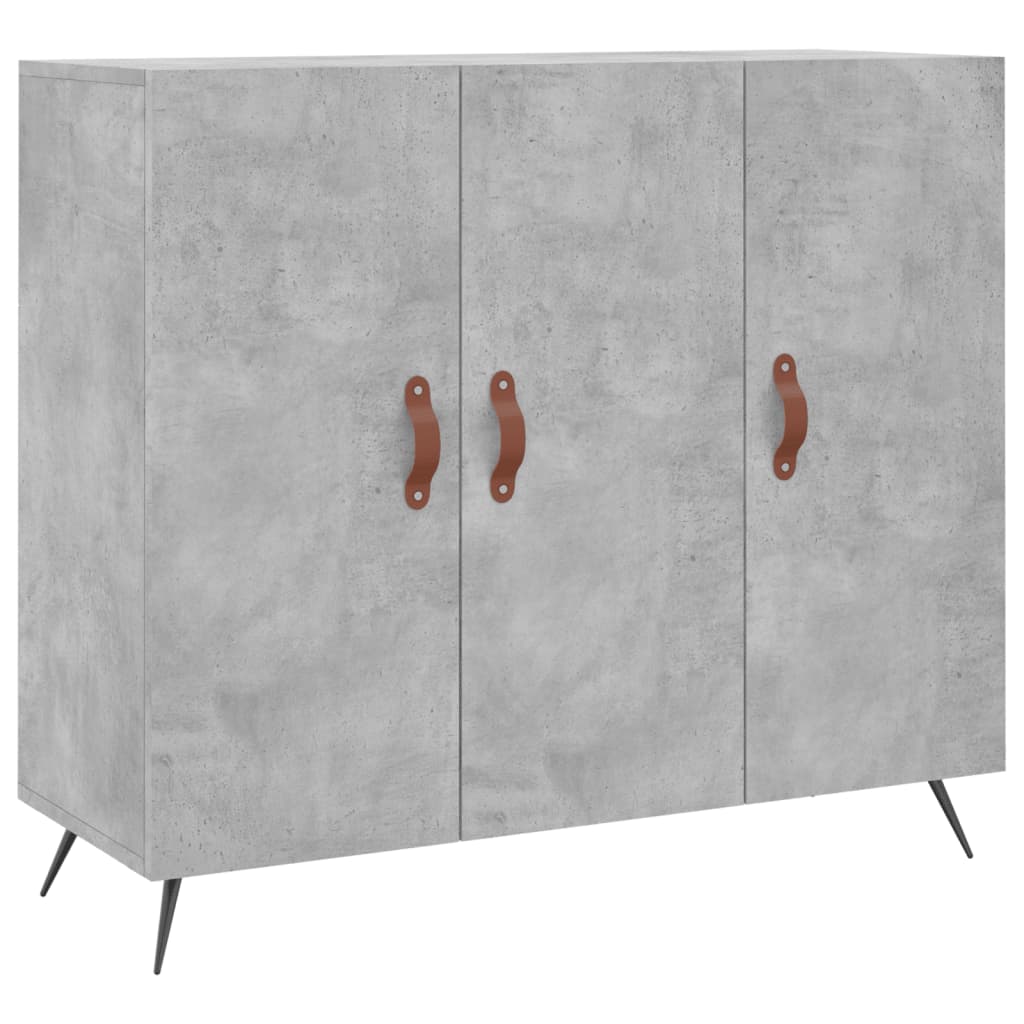 Ντουλάπι Γκρι Σκυροδέματος 90x34x80 εκ. Επεξεργασμένο Ξύλο