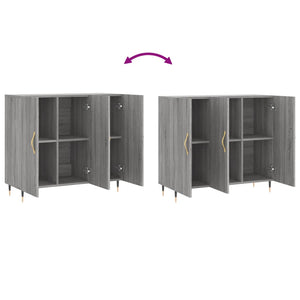Ντουλάπι Γκρι Sonoma 90 x 34 x 80 εκ. από Επεξεργασμένο Ξύλο - Pakobazaar