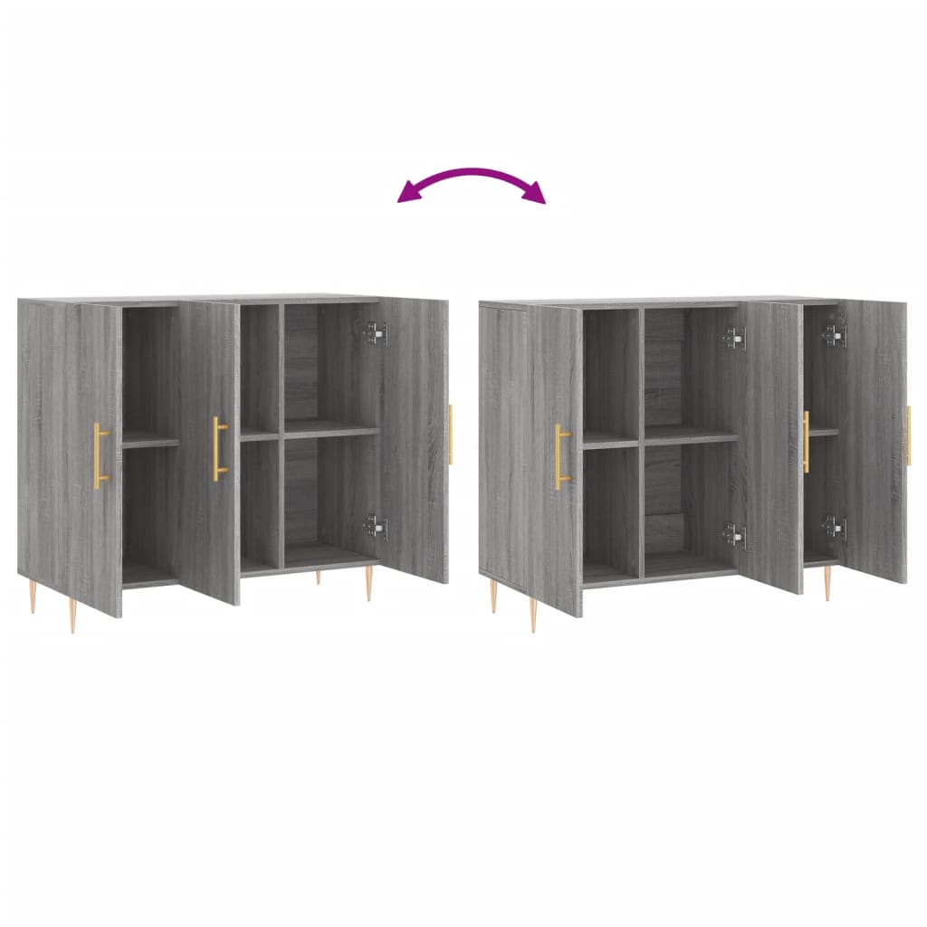 Ντουλάπι Γκρι Sonoma 90 x 34 x 80 εκ. από Επεξεργασμένο Ξύλο