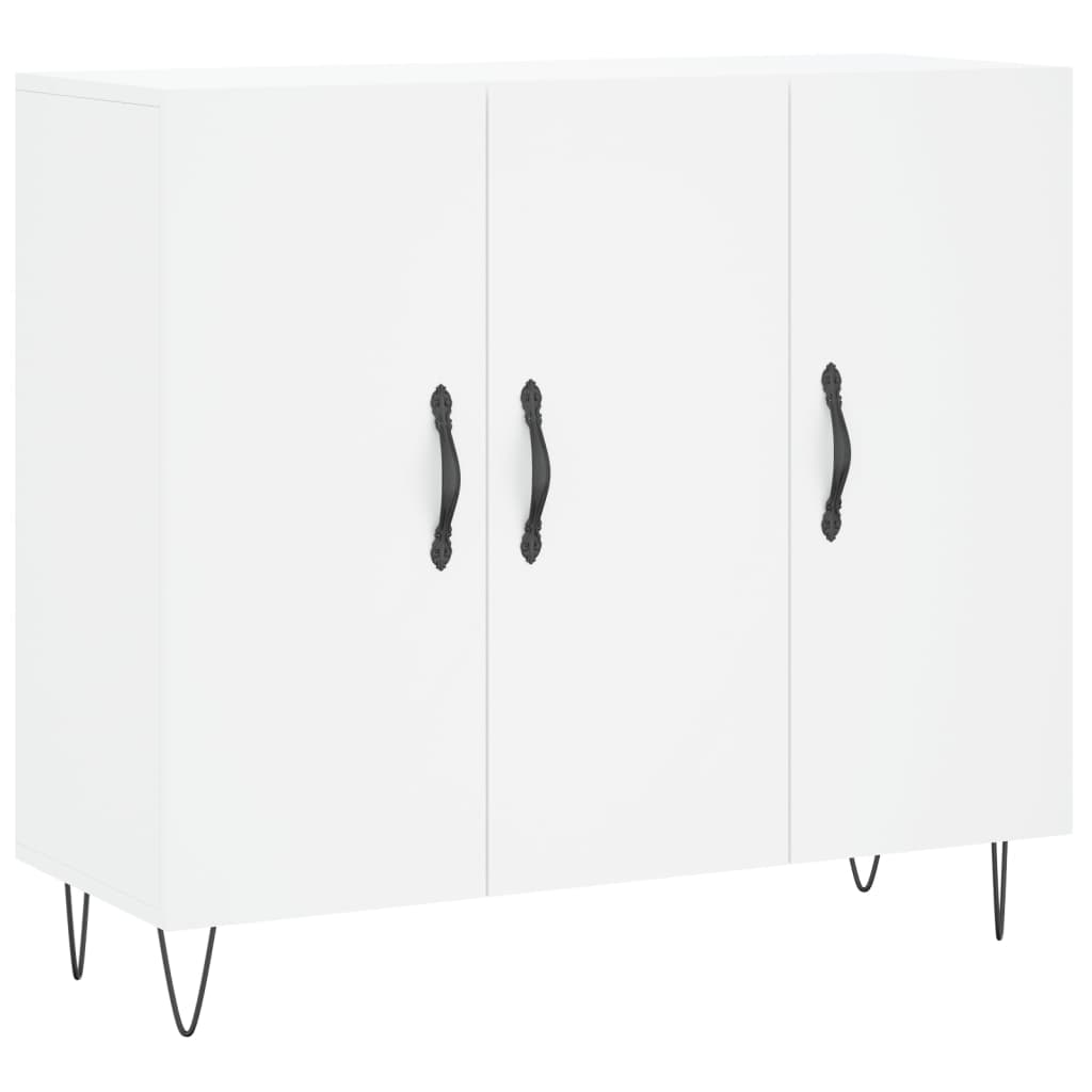 Μπουφές Λευκός 90 x 34 x 80 εκ. από Επεξεργασμένο Ξύλο