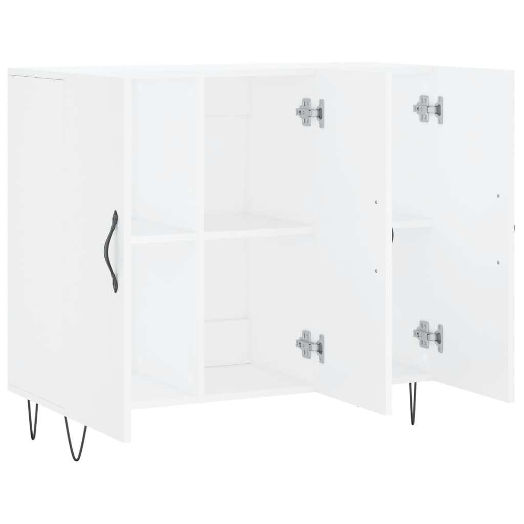 Μπουφές Λευκός 90 x 34 x 80 εκ. από Επεξεργασμένο Ξύλο