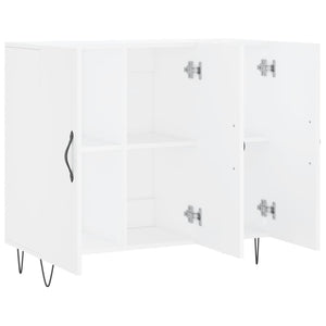 Μπουφές Λευκός 90 x 34 x 80 εκ. από Επεξεργασμένο Ξύλο