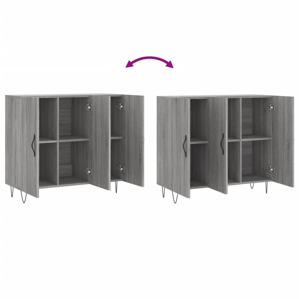 Ντουλάπι Γκρι Sonoma 90 x 34 x 80 εκ. από Επεξεργασμένο Ξύλο - Pakobazaar