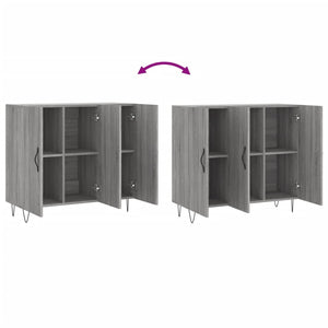 Ντουλάπι Γκρι Sonoma 90 x 34 x 80 εκ. από Επεξεργασμένο Ξύλο - Pakobazaar