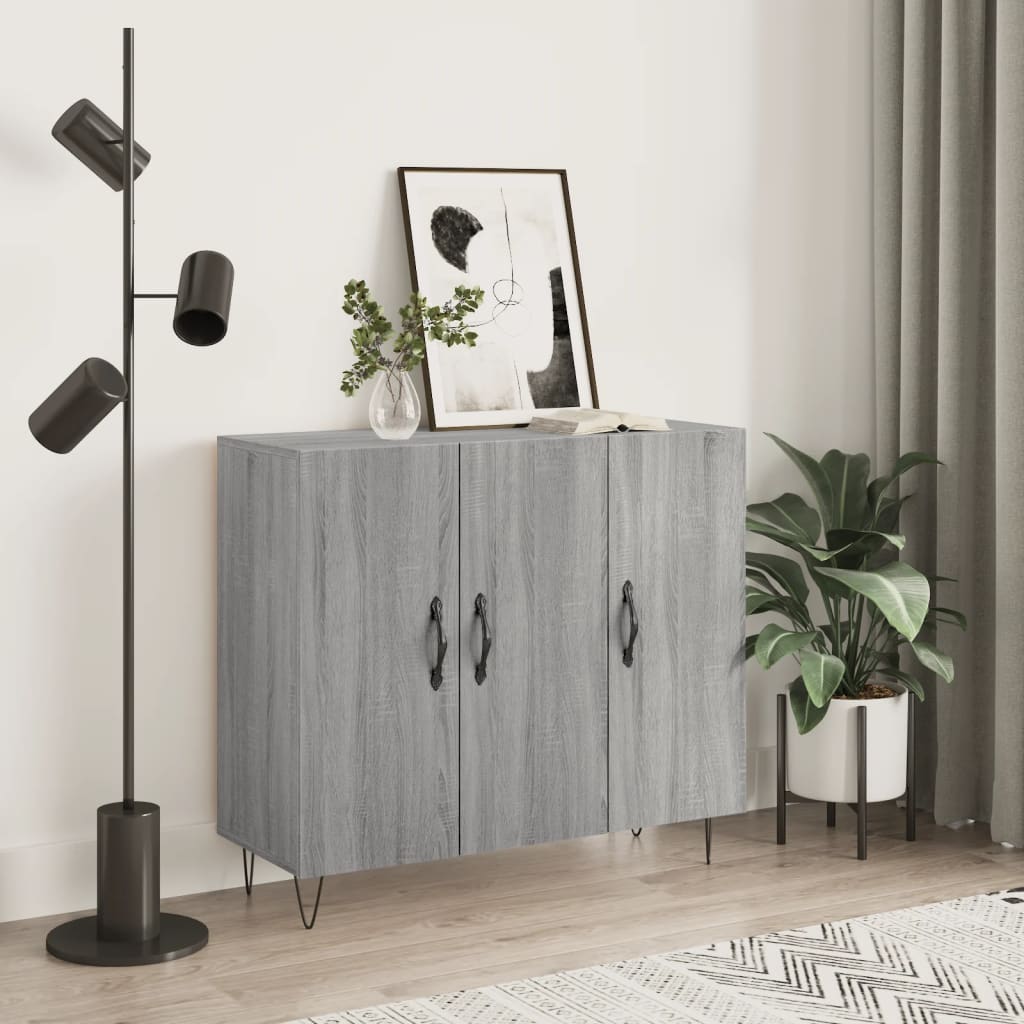 Ντουλάπι Γκρι Sonoma 90 x 34 x 80 εκ. από Επεξεργασμένο Ξύλο - Pakobazaar