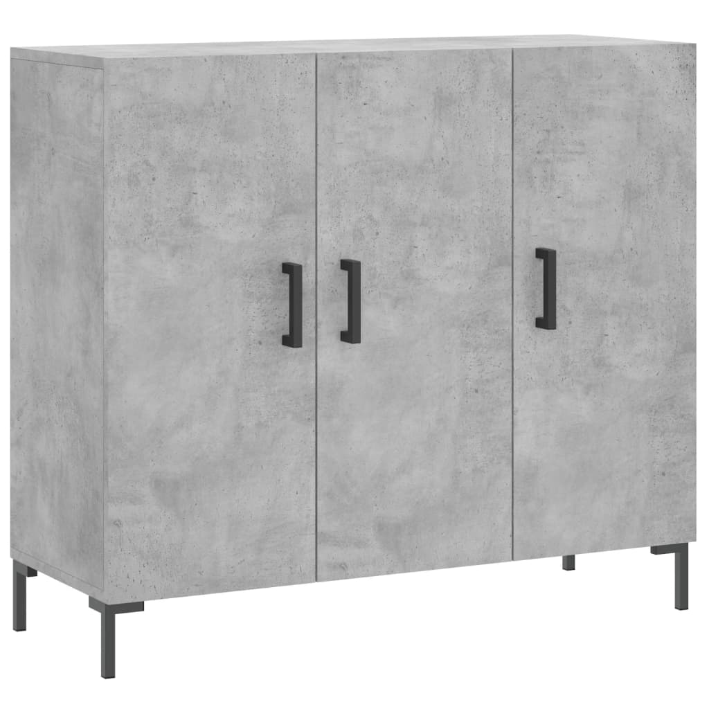 Ντουλάπι Γκρι Σκυροδέματος 90x34x80 εκ. Επεξεργασμένο Ξύλο