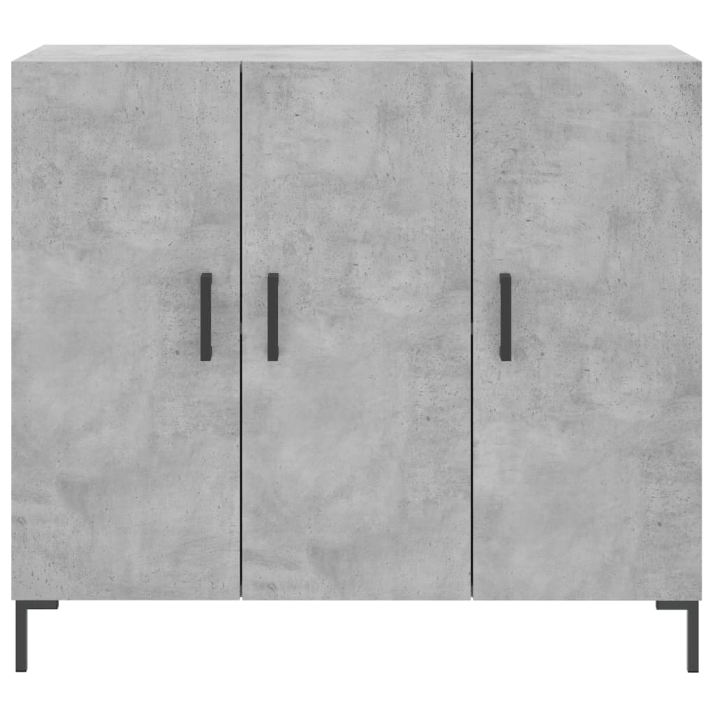 Ντουλάπι Γκρι Σκυροδέματος 90x34x80 εκ. Επεξεργασμένο Ξύλο