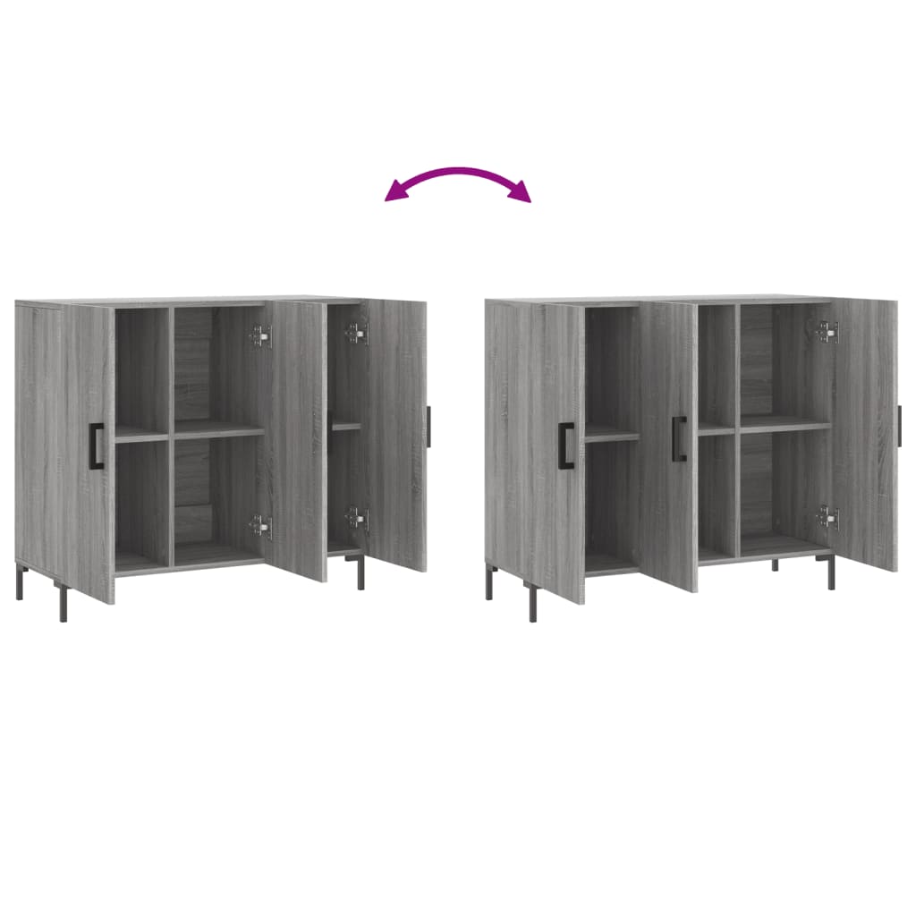 Ντουλάπι Γκρι Sonoma 90 x 34 x 80 εκ. από Επεξεργασμένο Ξύλο - Pakobazaar