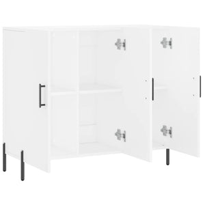 Μπουφές Λευκός 90 x 34 x 80 εκ. από Επεξεργασμένο Ξύλο