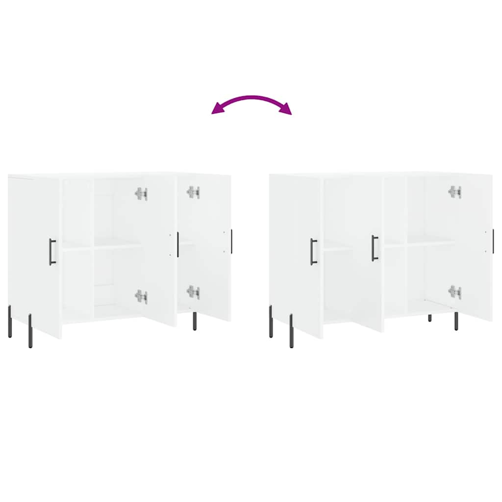 Μπουφές Λευκός 90 x 34 x 80 εκ. από Επεξεργασμένο Ξύλο