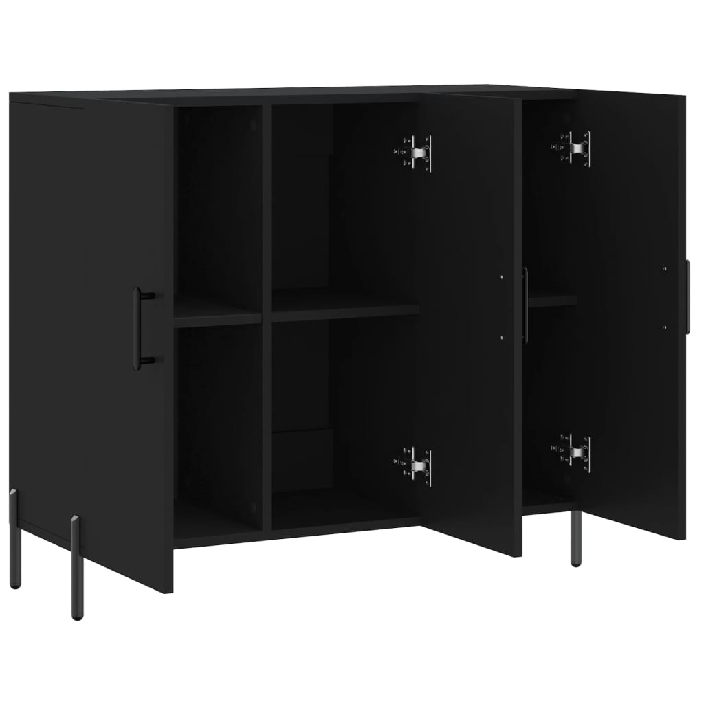Ντουλάπι Μαύρο 90 x 34 x 80 εκ. από Επεξεργασμένο Ξύλο