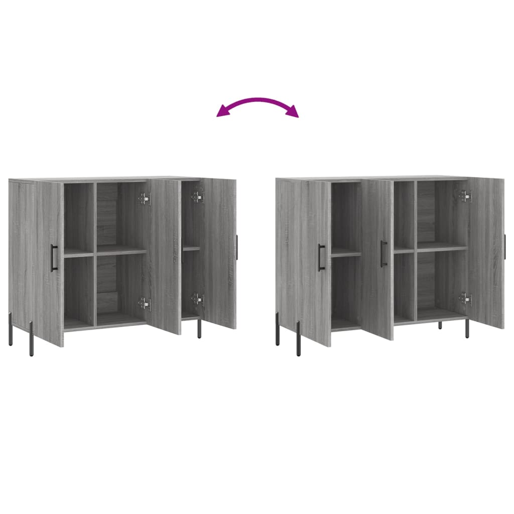 Ντουλάπι Γκρι Sonoma 90 x 34 x 80 εκ. από Επεξεργασμένο Ξύλο