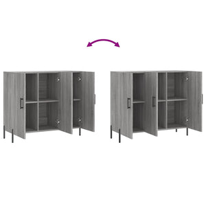 Ντουλάπι Γκρι Sonoma 90 x 34 x 80 εκ. από Επεξεργασμένο Ξύλο