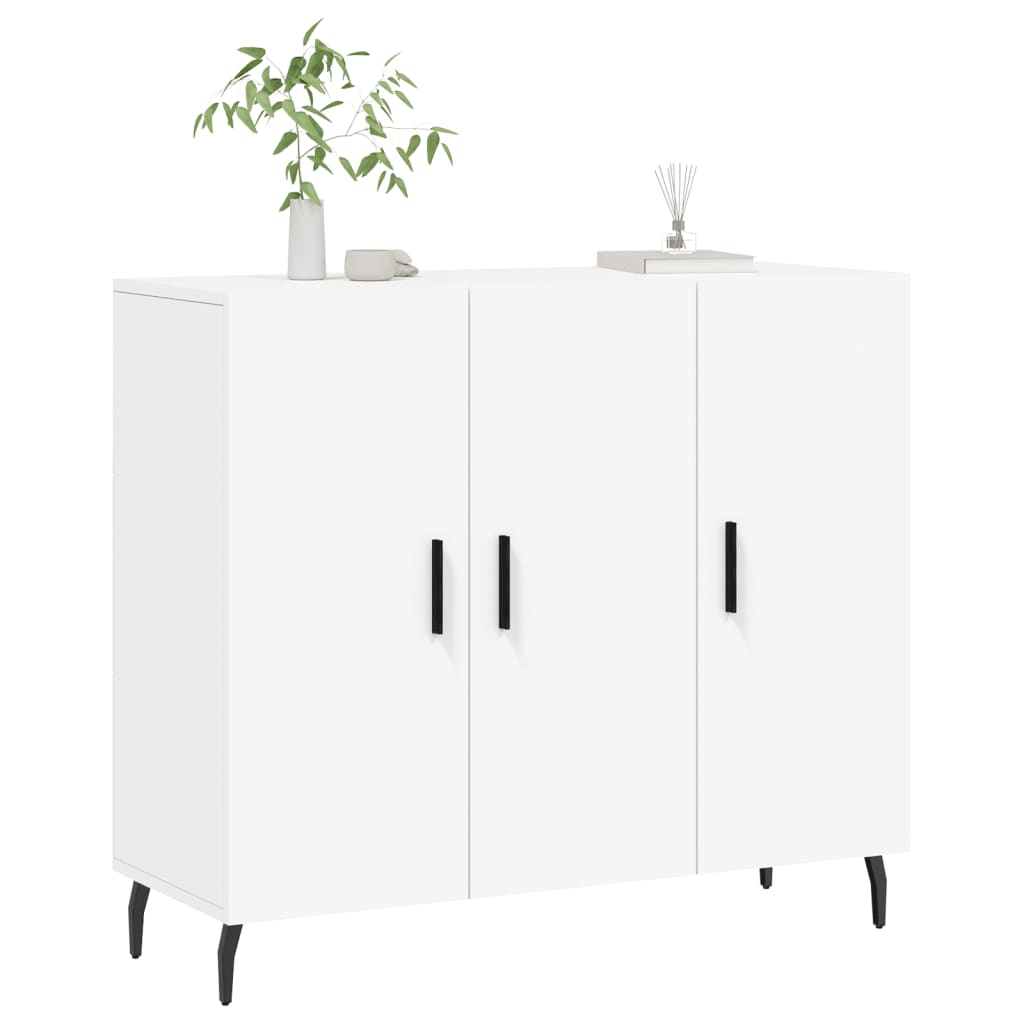 Μπουφές Λευκός 90 x 34 x 80 εκ. από Επεξεργασμένο Ξύλο
