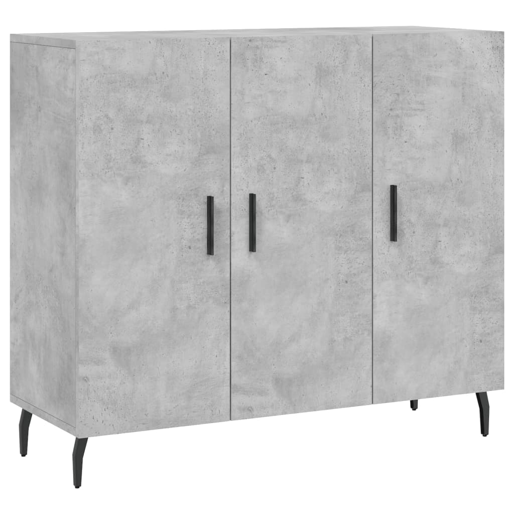 Ντουλάπι Γκρι Σκυροδέματος 90x34x80 εκ. Επεξεργασμένο Ξύλο