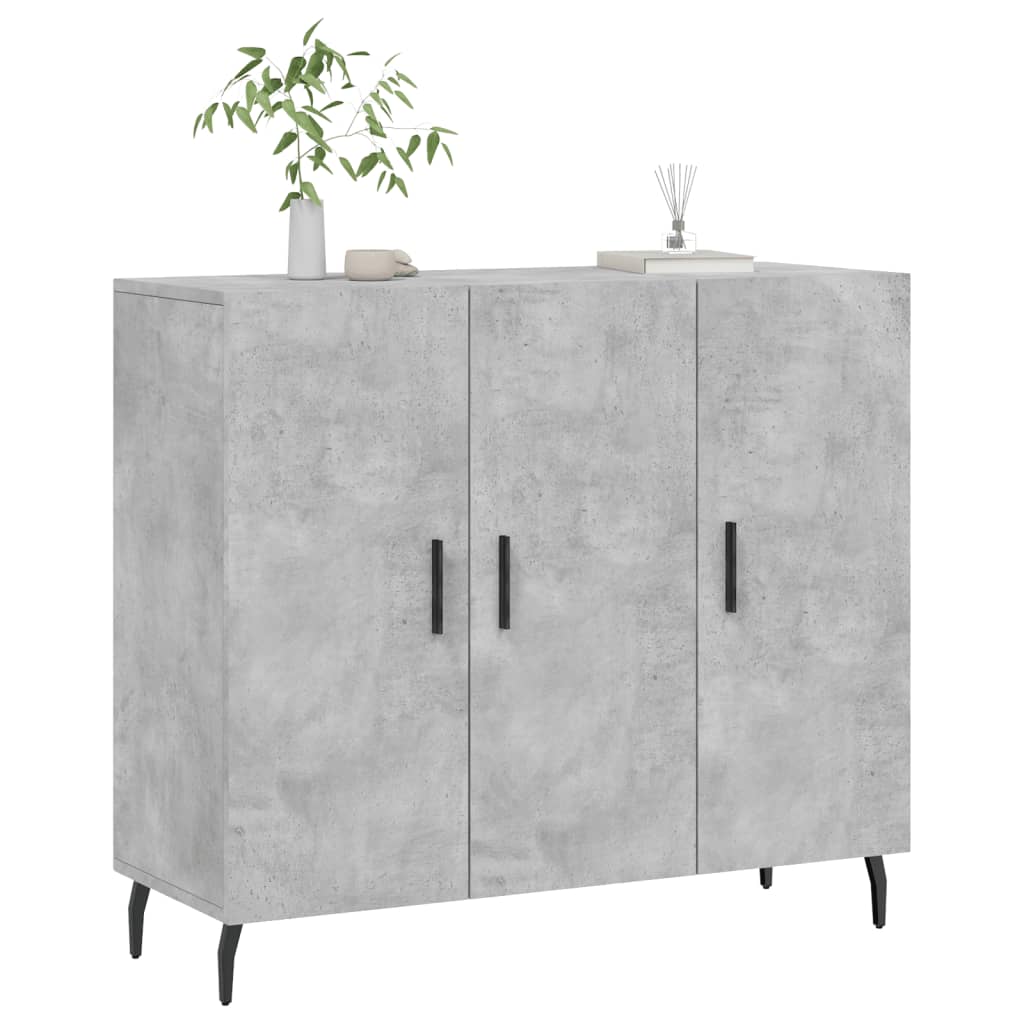Ντουλάπι Γκρι Σκυροδέματος 90x34x80 εκ. Επεξεργασμένο Ξύλο