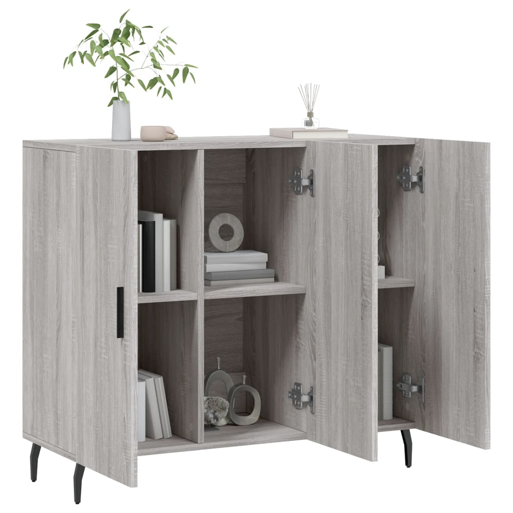 Ντουλάπι Γκρι Sonoma 90 x 34 x 80 εκ. από Επεξεργασμένο Ξύλο