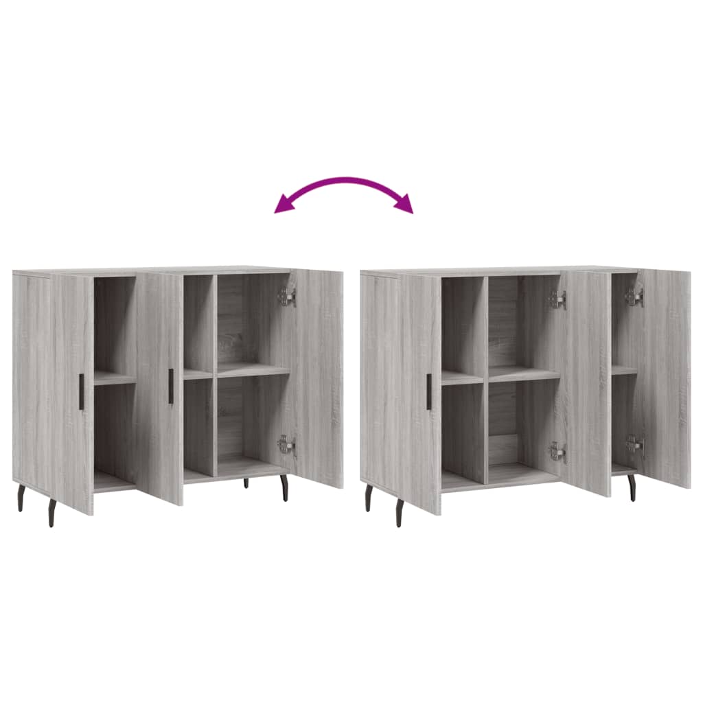 Ντουλάπι Γκρι Sonoma 90 x 34 x 80 εκ. από Επεξεργασμένο Ξύλο