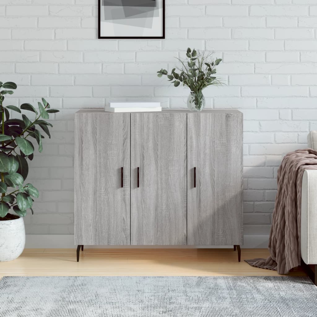 Ντουλάπι Γκρι Sonoma 90 x 34 x 80 εκ. από Επεξεργασμένο Ξύλο