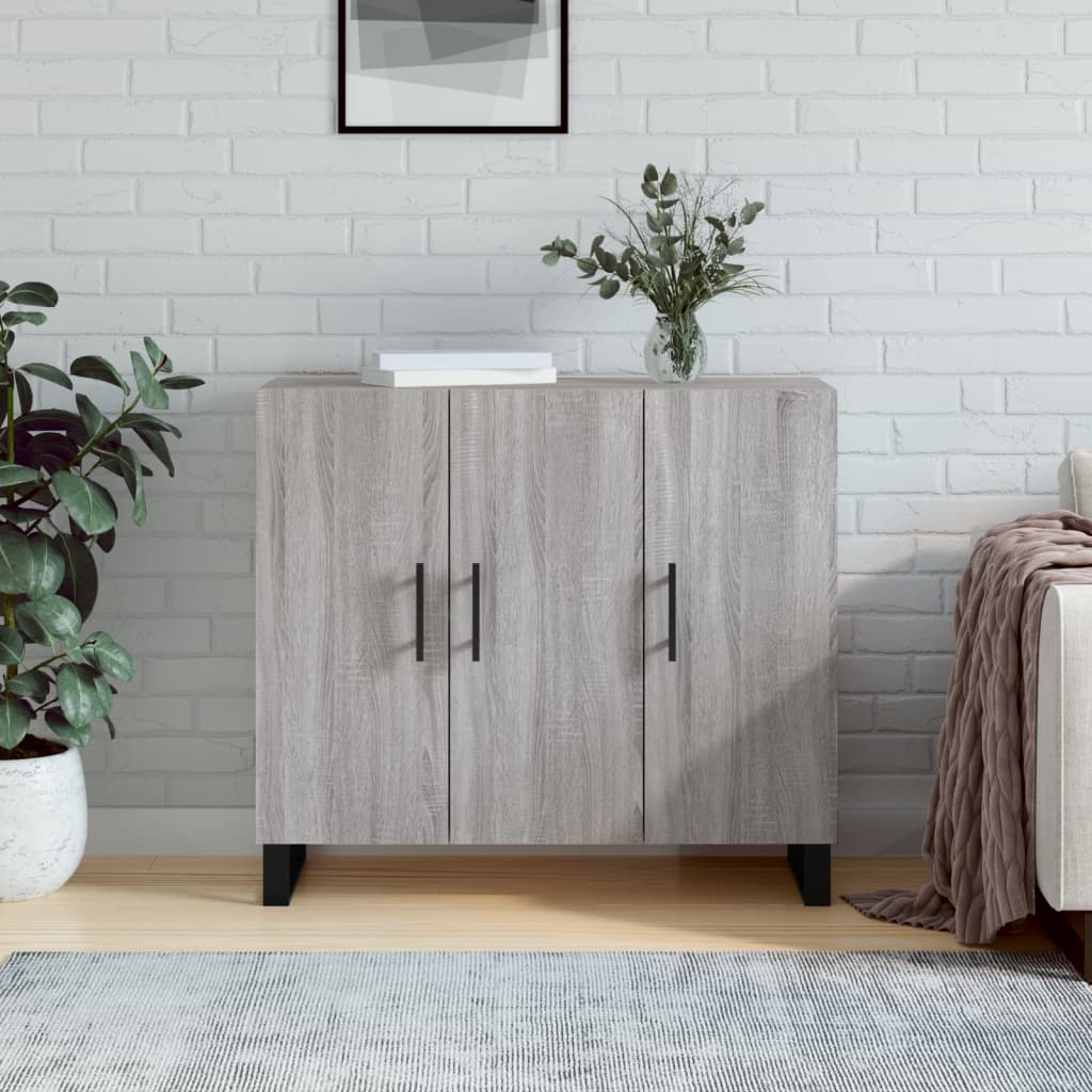 Ντουλάπι Γκρι Sonoma 90 x 34 x 80 εκ. από Επεξεργασμένο Ξύλο - Pakobazaar