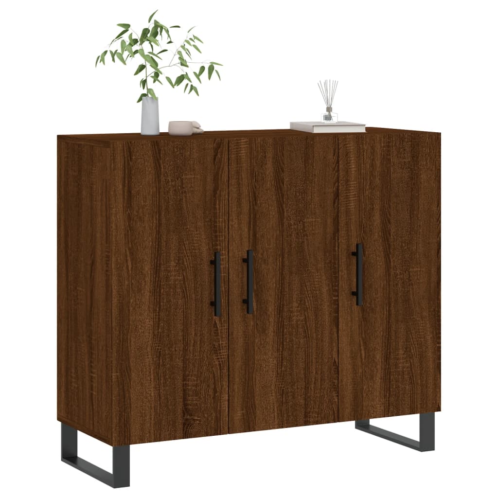 Ντουλάπι Καφέ Δρυς 90 x 34 x 80 εκ. από Επεξεργασμένο Ξύλο