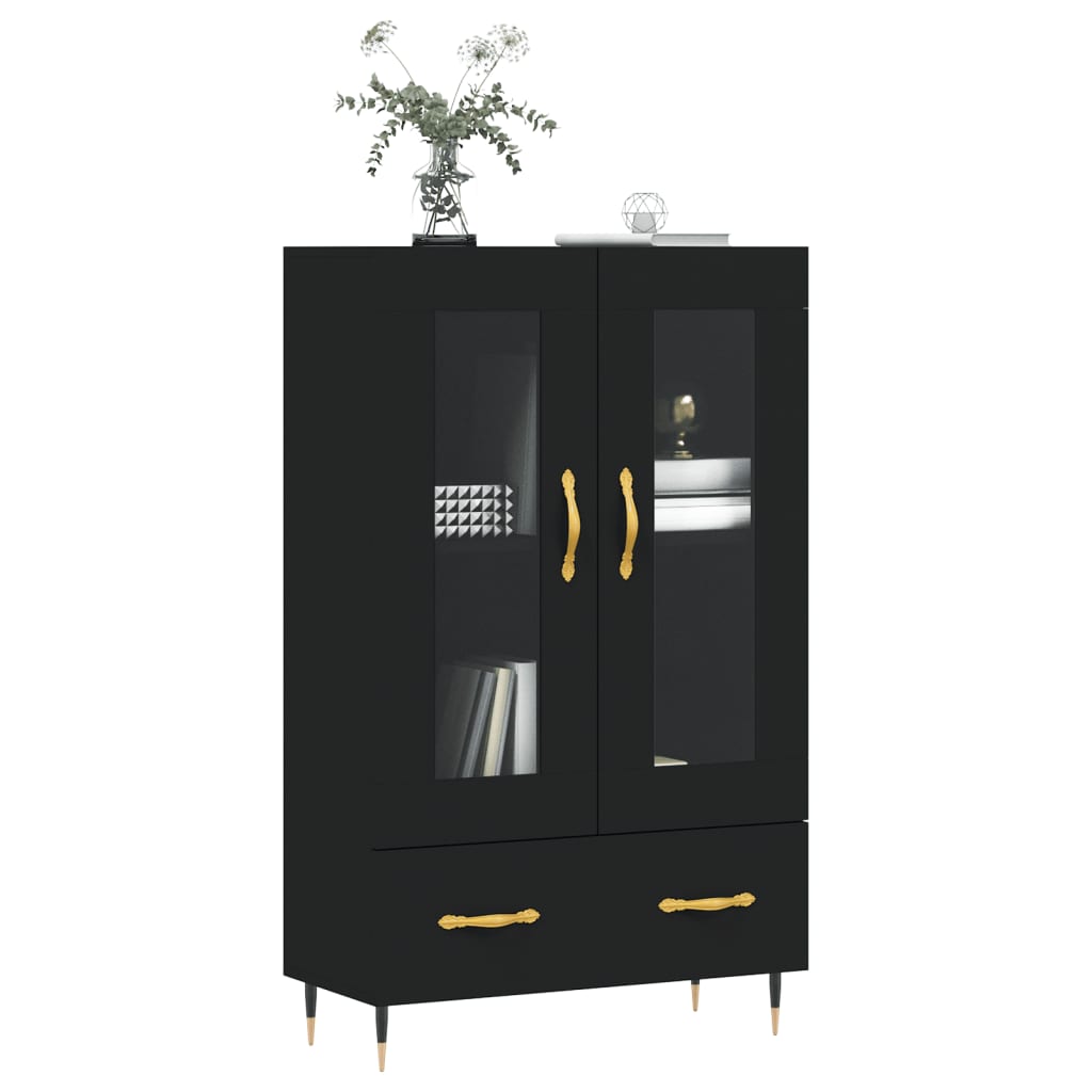Ντουλάπα Μαύρη 69,5 x 31 x 115 εκ. από Επεξεργασμένο Ξύλο