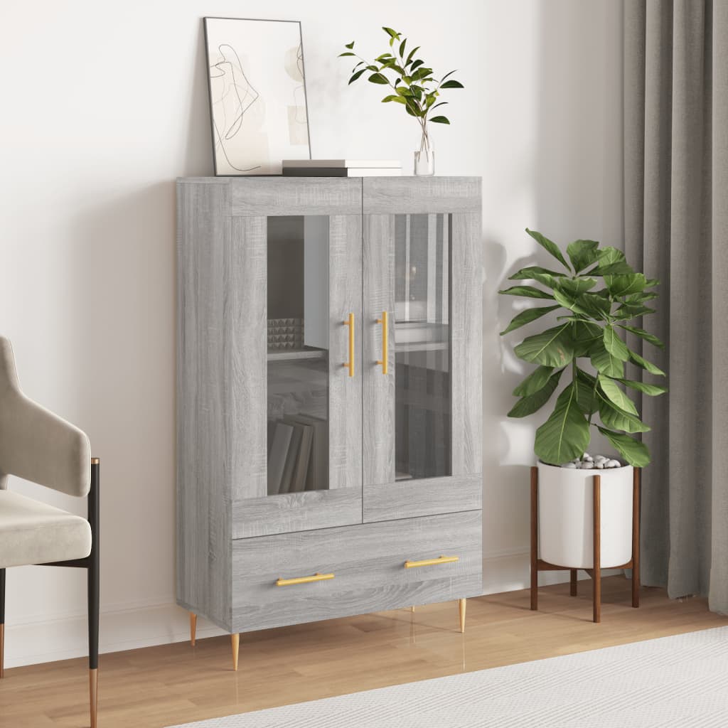 Ντουλάπα Γκρι Sonoma 69,5 x 31 x 115 εκ. από Επεξεργασμένο Ξύλο - Pakobazaar