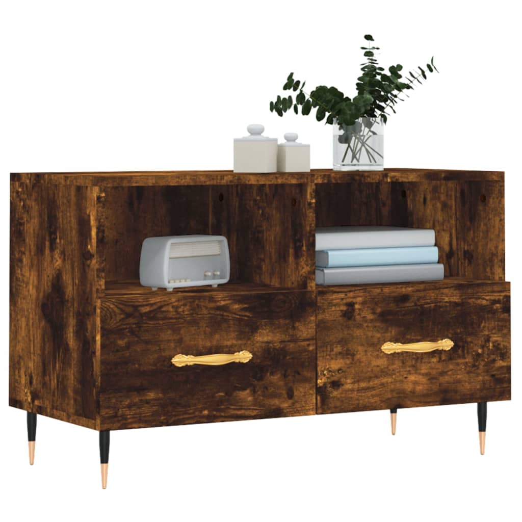 Έπιπλο Τηλεόρασης Καπνιστή Δρυς 80x36x50 εκ. Επεξ. Ξύλο