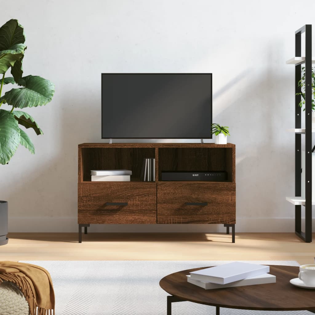 Έπιπλο Τηλεόρασης Καφέ Δρυς 80x36x50 εκ. Επεξ. Ξύλο - Pakobazaar