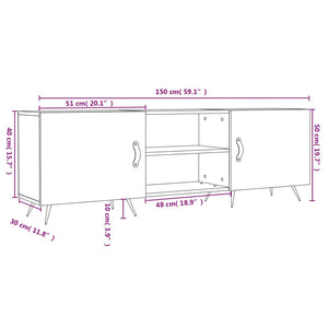 Έπιπλο Τηλεόρασης Sonoma Δρυς 150x30x50 εκ. Επεξεργασμένο Ξύλο