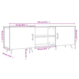 Έπιπλο Τηλεόρασης Γκρι Sonoma 150x30x50 εκ. από Επεξεργ. Ξύλο