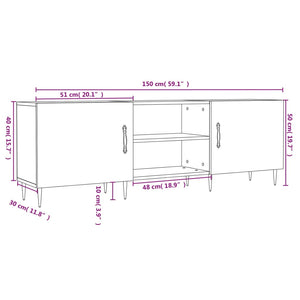 Έπιπλο Τηλεόρασης Λευκό 150x30x50 εκ. από Επεξεργασμένο Ξύλο - Pakobazaar