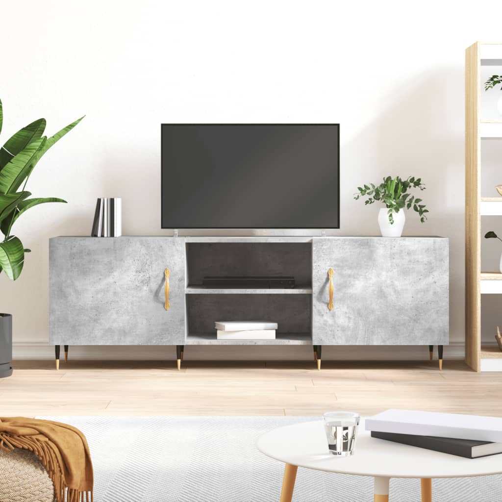 Έπιπλο Τηλεόρασης Γκρι Σκυροδέματος 150x30x50 εκ. Επεξ. Ξύλο - Pakobazaar
