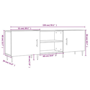 Έπιπλο Τηλεόρασης Λευκό 150x30x50 εκ. από Επεξεργασμένο Ξύλο - Pakobazaar