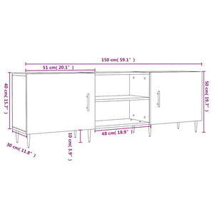Έπιπλο Τηλεόρασης Μαύρο 150x30x50 εκ. Επεξεργασμένο Ξύλο
