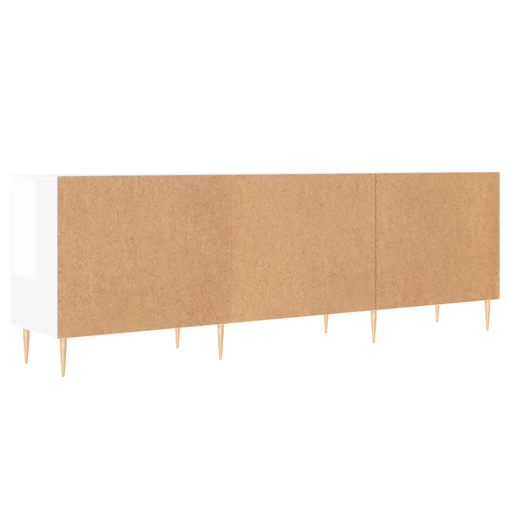 Έπιπλο Τηλεόρασης Γυαλ. Λευκό150x30x50εκ.Επεξεργασμένο Ξύλο - Pakobazaar