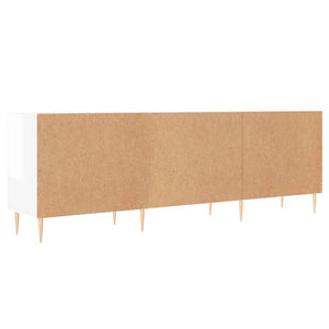 Έπιπλο Τηλεόρασης Γυαλ. Λευκό150x30x50εκ.Επεξεργασμένο Ξύλο - Pakobazaar